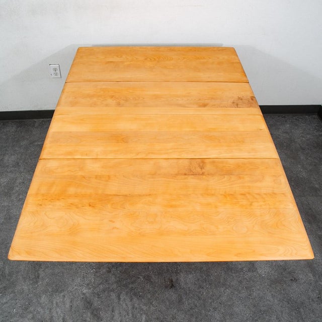Mid-Century Modern Mid Century Modern Dining Table Solid Maple Gate Leg Drop Heywood Wakefield Leaf For Sale - Image 3 of 12