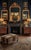 Vintage Faux Leather Over Sized 3 Drawer Iron Base Commode Bombe Chests Nightstands- A Pair For Sale - Image 13 of 13