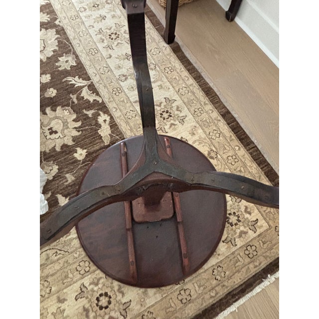 Antique Round Tilt Top Style Wooden Table With Tripod Base For Sale - Image 14 of 17