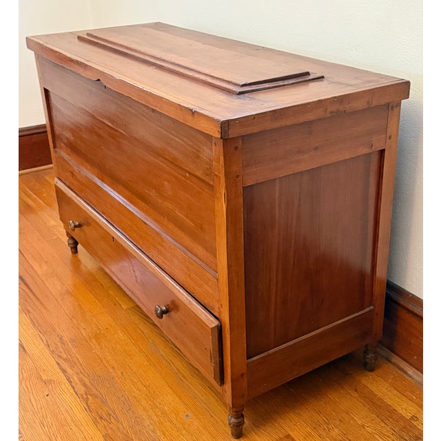 Mid 19th Century 19th Century American Country Sheraton Blanket Chest With Drawer For Sale - Image 5 of 11