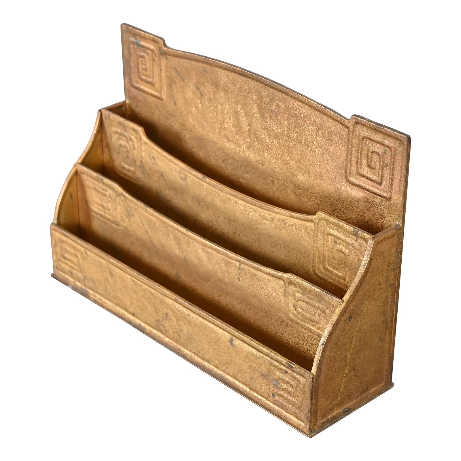 Tiffany Studios New York Art Deco 'Greek Key' Bronze Doré Letter Rack ...