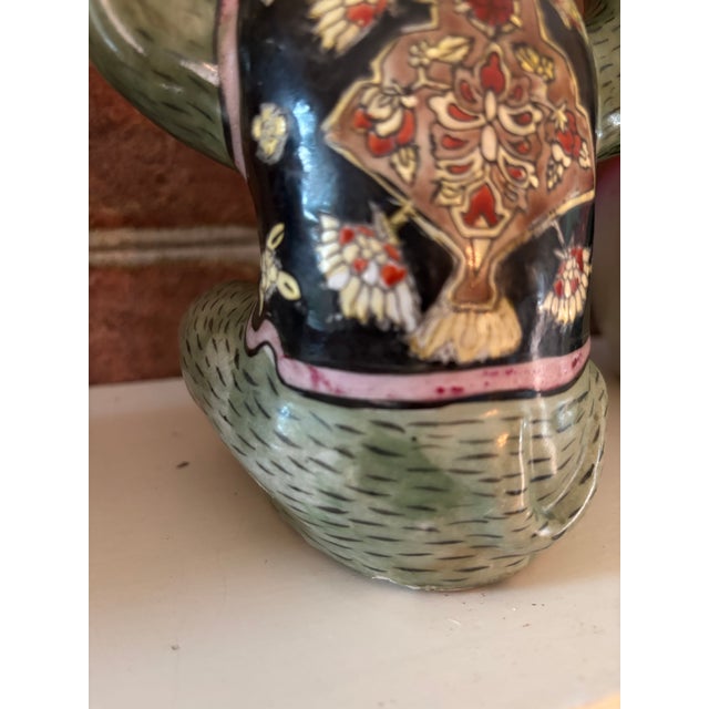 Mid 20th Century Chinese Porcelain Monkey in Floral Vest Holding a Lotus Bowl For Sale - Image 11 of 12