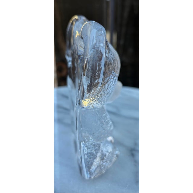 A heavy, collector-quality piece of Scandinavian modernist art glass designed by Mats Jonasson for Royal Krona (Sweden)...