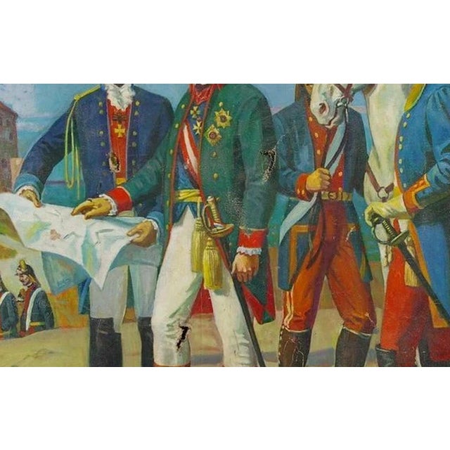 Civil War Napoleon Oil Painting, Antique Soviet Art, Ukrainian Artist 120-200 For Sale - Image 6 of 6