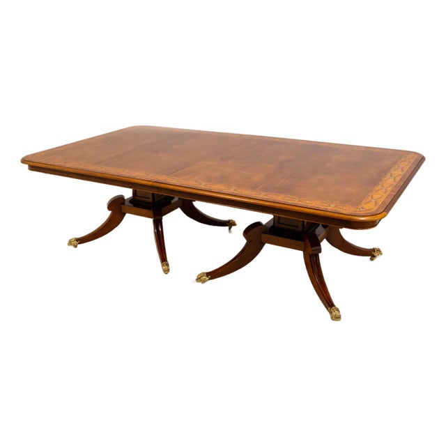 English Adams Paint Decorated Border Dining Room Table For Sale