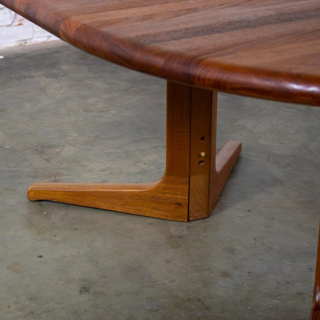 Mid 20th Century Mid-20th Century Scandinavian Modern Dining Table Solid Teak Round to Oval Expanding by Glostrup Mobelfabrik For Sale - Image 5 of 18