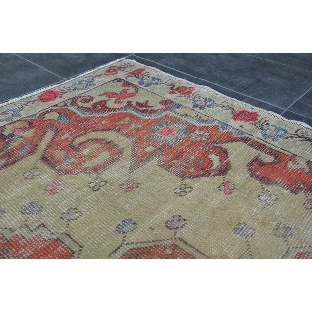 Vintage Floral Turkish Pastel Oushak Rug-4'7x7'3" For Sale - Image 10 of 11