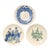 Vintage 1970s Handmade Ceramic Christmas Plates With Wise Men, Tree and Wreath – Set of 3 - Holiday For Sale