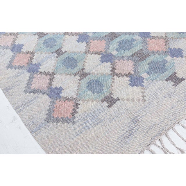 Textile Doris Leslie Blau Vintage Swedish Flat Woven by Judith Johansson For Sale - Image 7 of 8