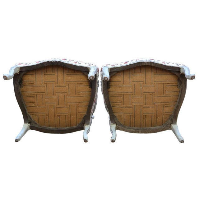 Antique French Painted Armchairs, 1900, Set of 2 For Sale - Image 10 of 11