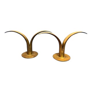 1960s Swedish Ystad Mid Century Lilly Candle Holders- a Pair For Sale
