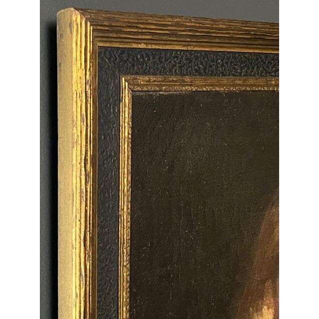 Black 19th Century Framed Portrait of a Girl, "Little Orphant Annie" Oil on Canvas For Sale - Image 8 of 11