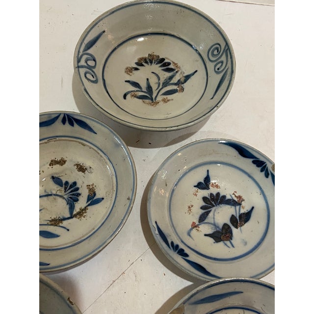 Antique Chinese Blue & White Porcelain Plates and Bowls Set of 10