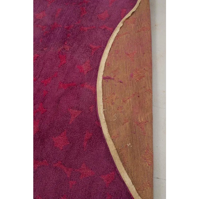Large Round Purple Rug For Sale - Image 3 of 6