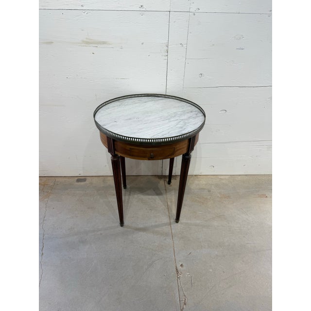 French Antique Louis XVI Mahogany Bouillotte Side Table For Sale - Image 9 of 12