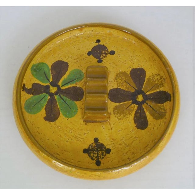 Rosenthal Netter Italian Modern Provenzale Ceramic Ashtray by Aldo Londi for Bitossi 1960s. Decorated with stylized...