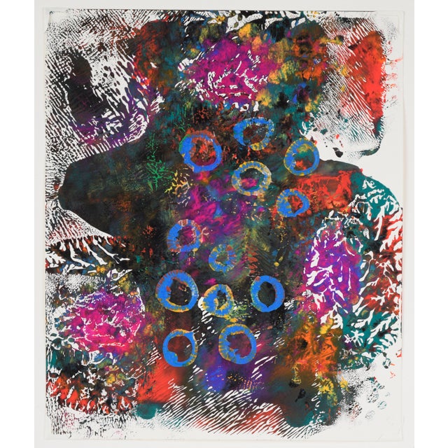 American Blue Emersion - Original Abstract Acrylic on Paper by Dave Francis For Sale - Image 3 of 5