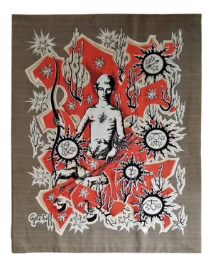 Sagittarius "Le Sagitaire" Zodiac Themed Tapestry by Elie Grekoff, France, 1960s