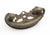 Vintage Victorian drawer pulls made of brass with a dark patina. They feature scrollwork, filigree patterns, and ribbed...