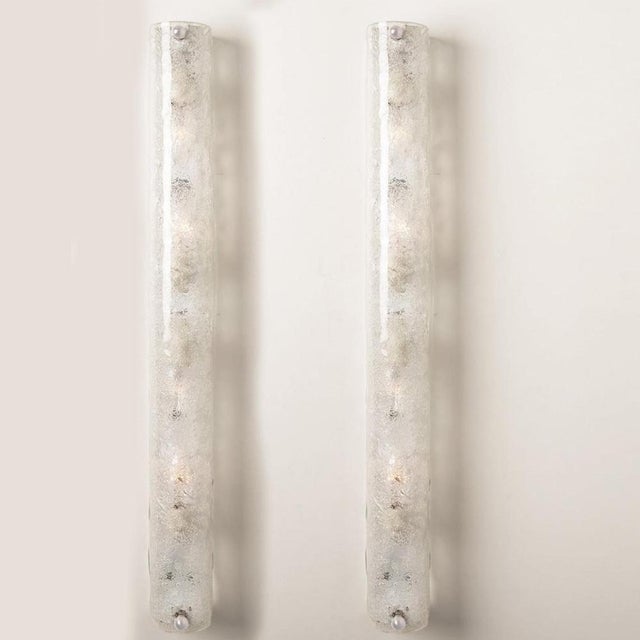 Ice Glass Wall Light Fixture from Hillebrand, Germany, 1960s For Sale - Image 3 of 18