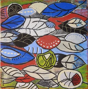 “Late Summer Kayaking” Original Abstract by Pam Roth O’Mara
