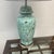 Late 20th Century Jade Green Ceramic Table Lamp With Butterflies + Birds For Sale - Image 4 of 12