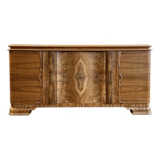 1910/1920s Antique Vintage Burled Wood Art Deco German Sideboard Credenza For Sale