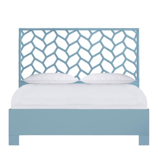Silas Platform Bed King - Pool Blue For Sale - Image 12 of 12