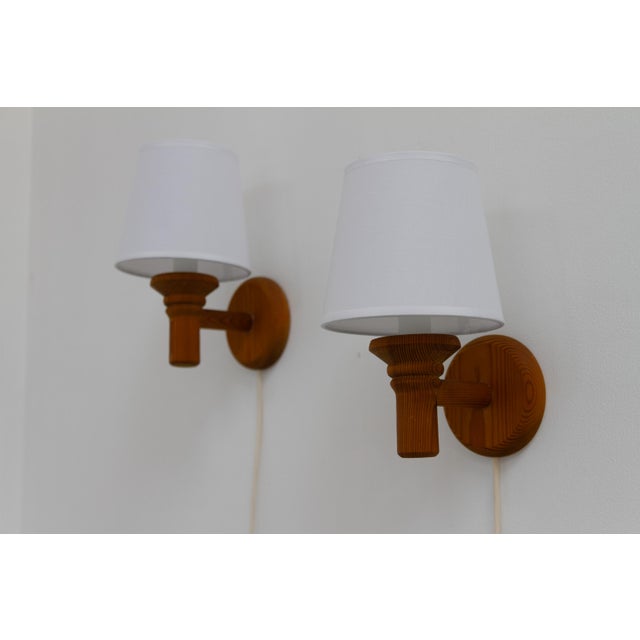 Tan Scandinavian Pine Wall Sconces from Darø, 1970s, Set of 2 For Sale - Image 8 of 18