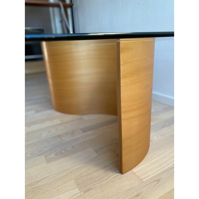 Wave Coffee Table in Beech and Glass by Hjellegjerde, Norway, 1990s For Sale - Image 6 of 16