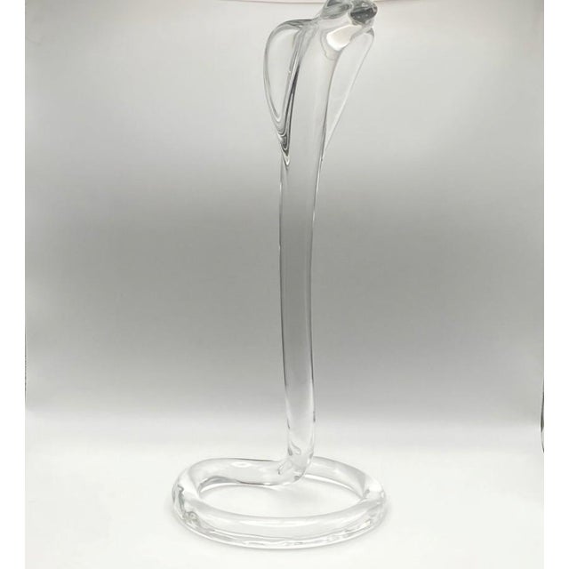 Daum France Crystal Standing Hooded Cobra Snake Sculpture (Large: 16.5”, Clear, Vintage, 1980s) For Sale - Image 11 of 18