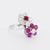 You and Me Ring Gold Ruby Diamonds, Size 5.75 For Sale - Image 4 of 5