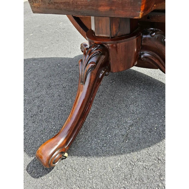 Antique 19th Century English Victorian Rosewood Tilt-Top Marquetry Coffee Table For Sale - Image 9 of 12