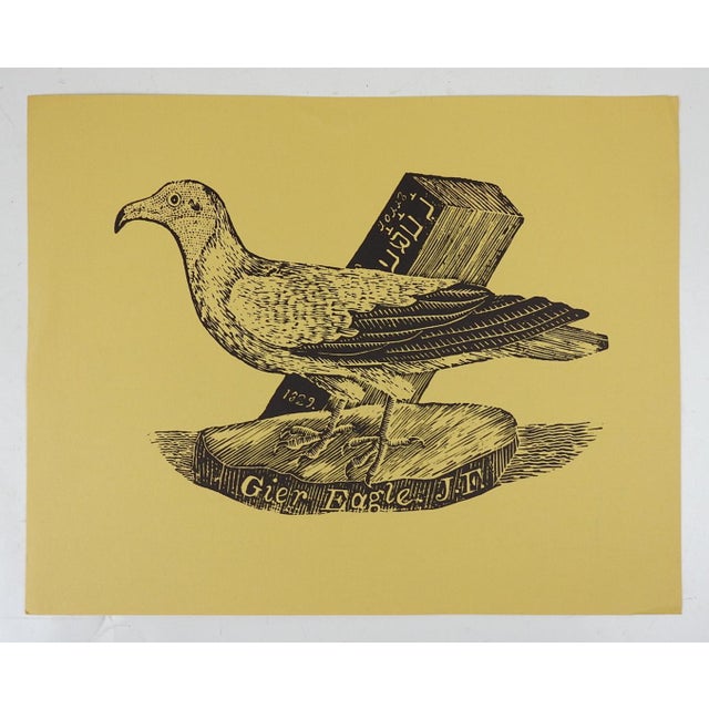 Circa 1960's reprint of a bird by Jonathan Fisher (1768-1847) on mustard paper, titled "Geir Eagle". Unframed, minor...