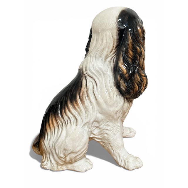 Vintage Ceramic King Charles Spaniel Dog Statue For Sale In Los Angeles - Image 6 of 7