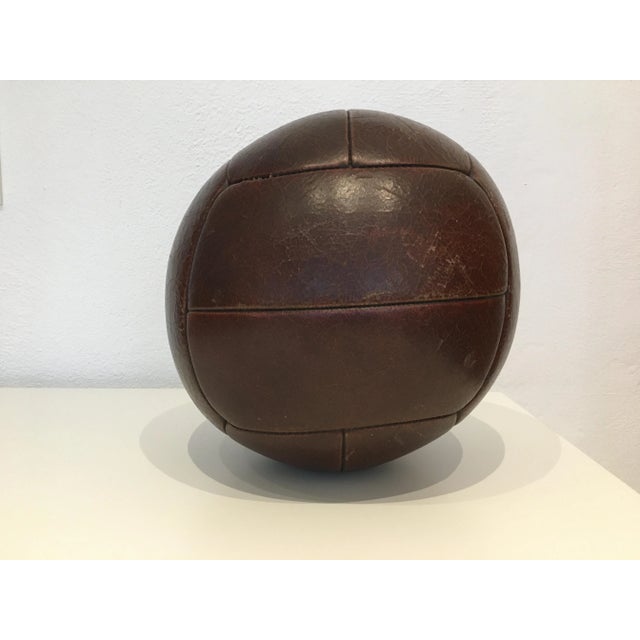 Maroon Vintage Leather 4kg Medicine Ball, 1930s For Sale - Image 8 of 8