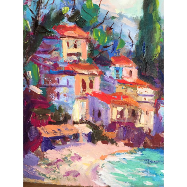 Framed Original Seascape Painting Italy Landscape Wall Decor by Valeriya Serova For Sale - Image 12 of 13