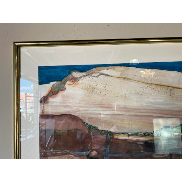 1980s Mary Alice Braukman "Bluffs" Impressionist Watercolor Painting, Framed For Sale - Image 5 of 13