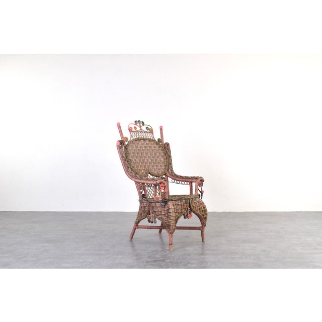 Victorian American Wicker Armchair from Heywood-Wakefield, 1910s For Sale - Image 13 of 13