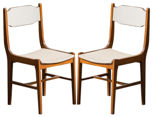 Set of Wooden and Fabric Chairs, 1960s