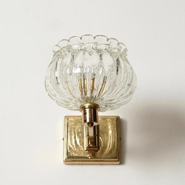 Large Adjustable Murano Glass and Brass Flower Sconces from Barovier, Italy, 1940s, Set of 2 For Sale - Image 11 of 18