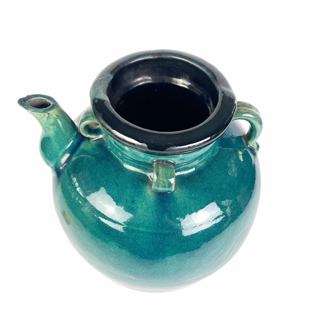 Late 19th Century 19th Century Turquoise Green Chinese Wine Jug For Sale - Image 5 of 12