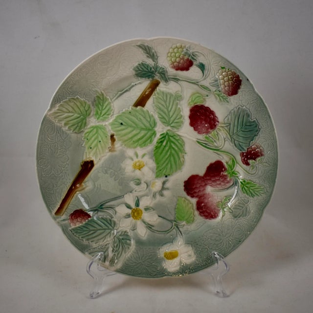 French C. 1900 St. Clement French Faïence Fruit Plates- Set of 6 (A) For Sale - Image 3 of 13