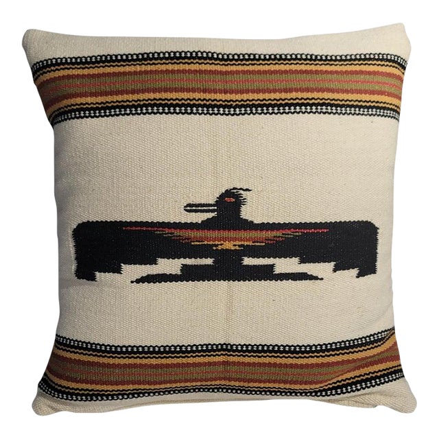 Mexican Serape Aguila Wool Pillow For Sale