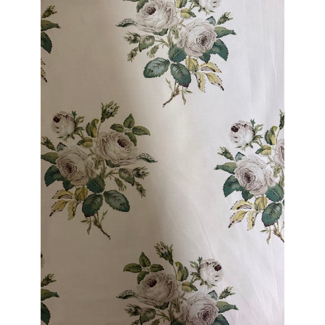 2020s Schumacher 179630 Loudon Rose Ivory Cotton Chintz Fabric 4 Yards For Sale - Image 5 of 7