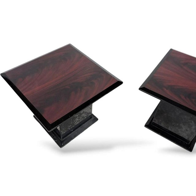 Mid-Century Modern Space Age Rosewood and Acrylic Coffee Table Set, 1960s, Set of 3 For Sale - Image 4 of 10