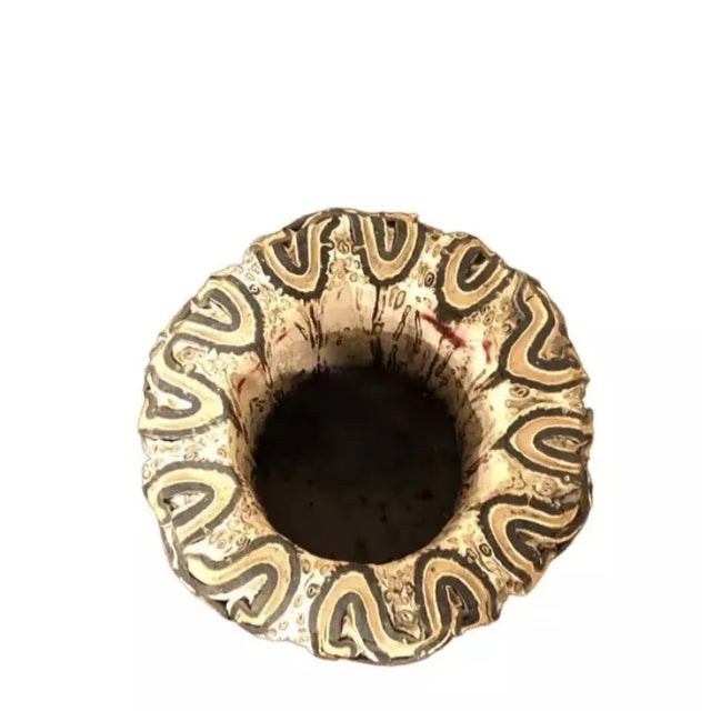 1960s Vintage 1960’s New Zealand Mamuka Natural Ponga Wood Tree Fern Art Vase Planter Pot For Sale - Image 5 of 7