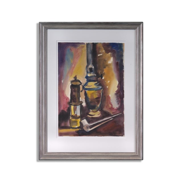 Heinrich Siepmann, Lamp, Watercolor on Paper, 1985 For Sale - Image 3 of 3