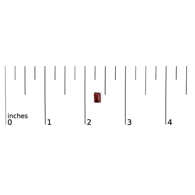 Early 21st Century 14K White Gold 6x4MM Emerald Shaped Garnet Solitaire Stud Earrings For Sale - Image 5 of 5