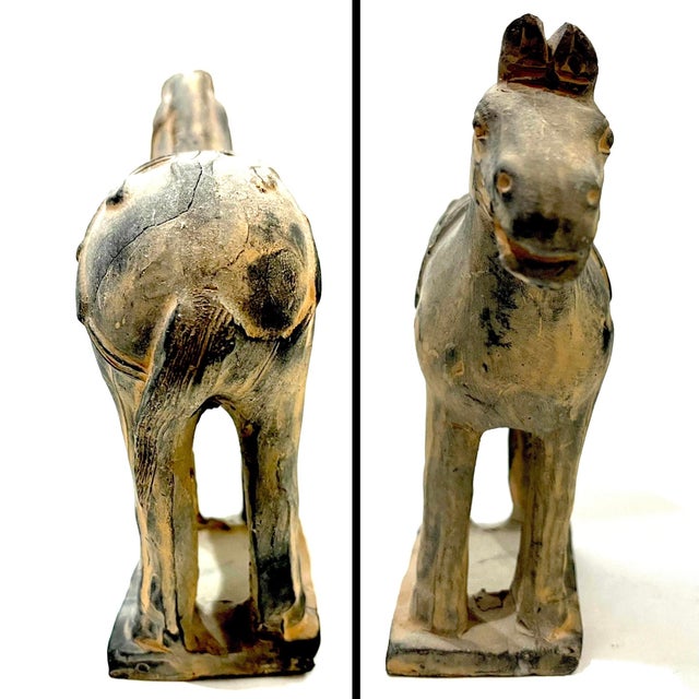 1980's Large Chinese Terracotta Tang Warriors and Horse Figures Set - 3 Pieces For Sale - Image 12 of 14